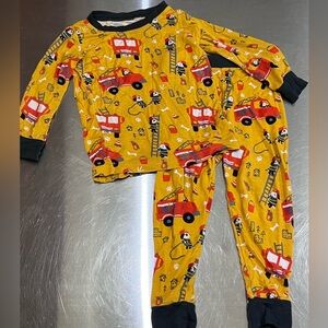 Little Sleepies Fire Truck Pups Bamboo Pajama Long Sleeve Set